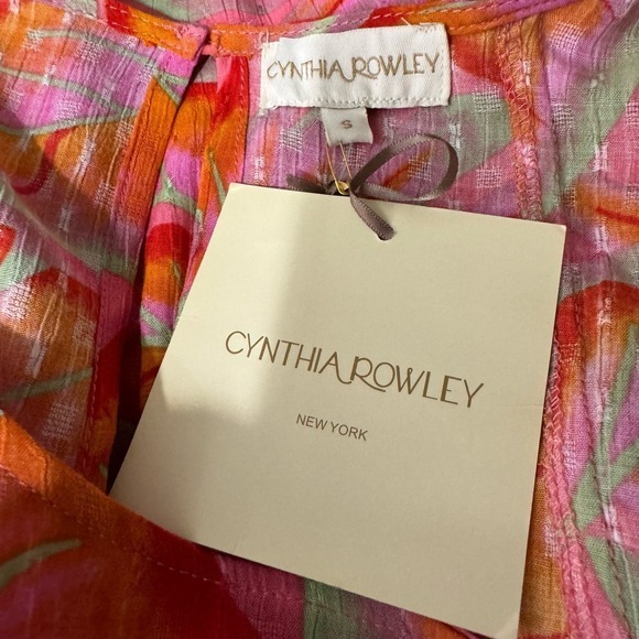 Cynthia Rowley Tropical Floral Ruffle Rayon Blouse Size S NWT - Picture 11 of 13